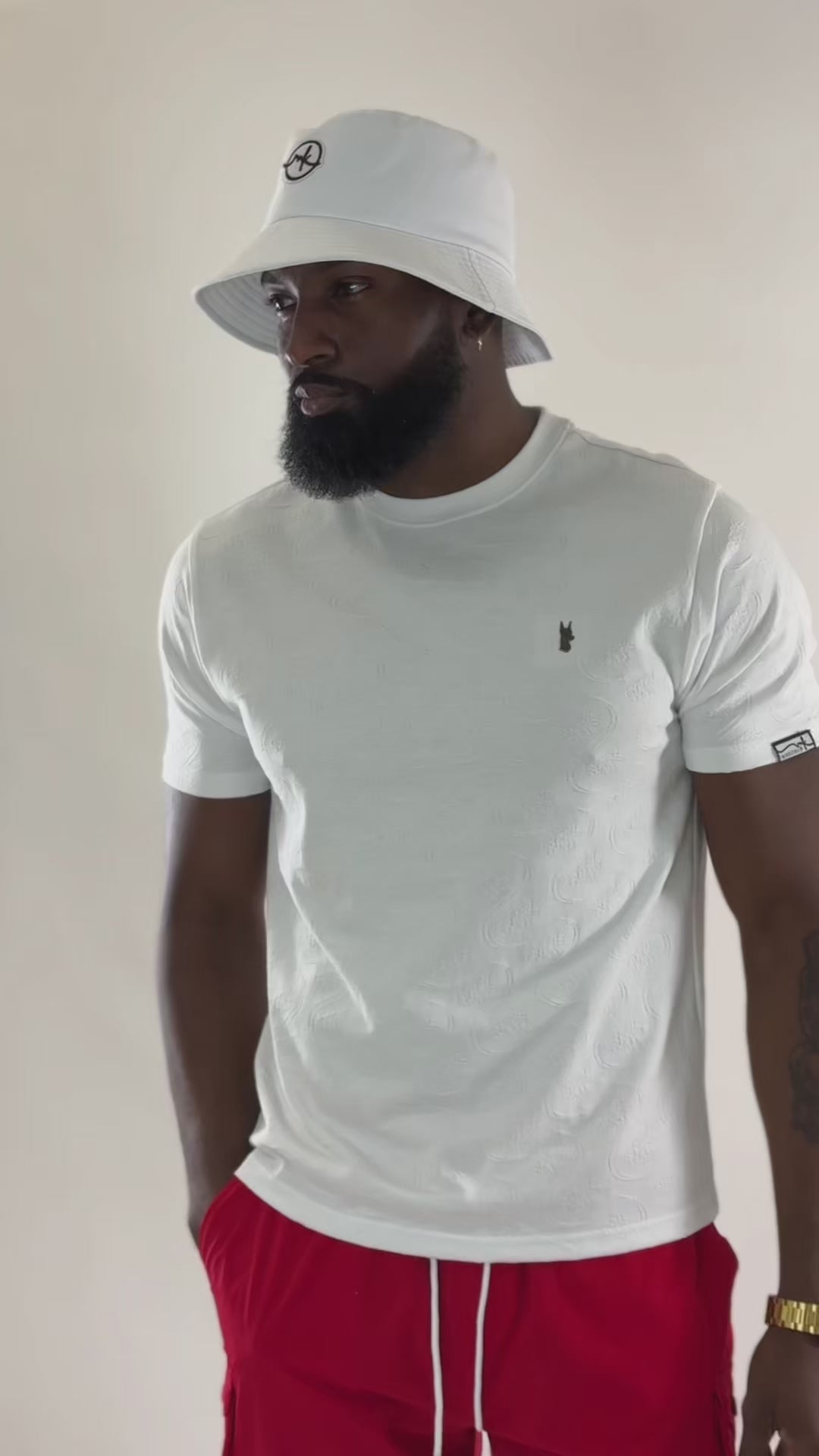 M316 Sartoni Embossed Tee - Dark Olive