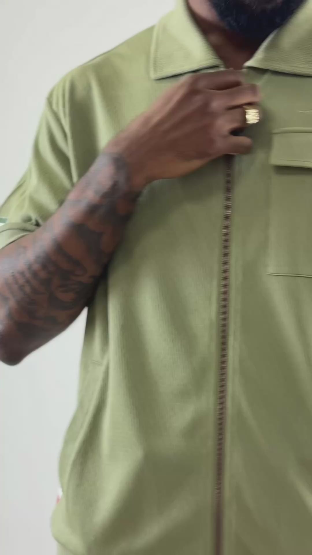 M428 Moreli Knit Short Sets - Olive