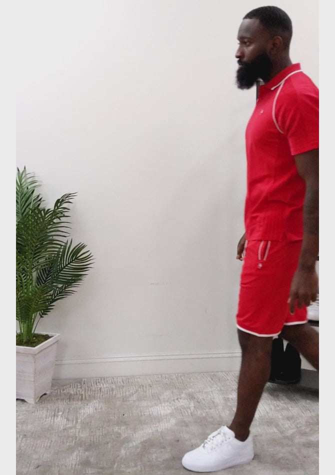 Load video: M394 Makobi Daniali Polo Shirt- Red
