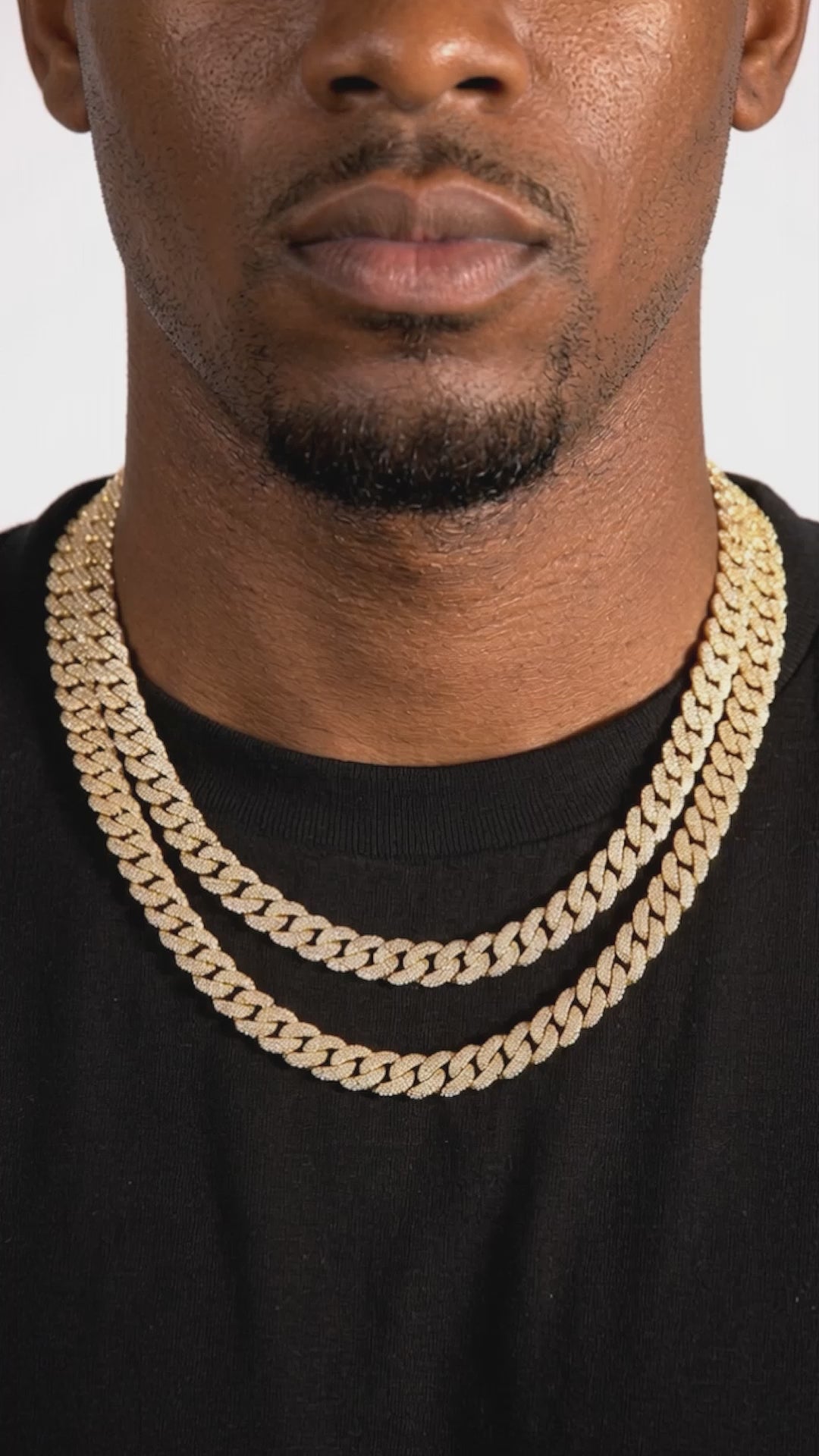 Load video: Iced Out Cuban Link Chain 8.5mm 18K Gold