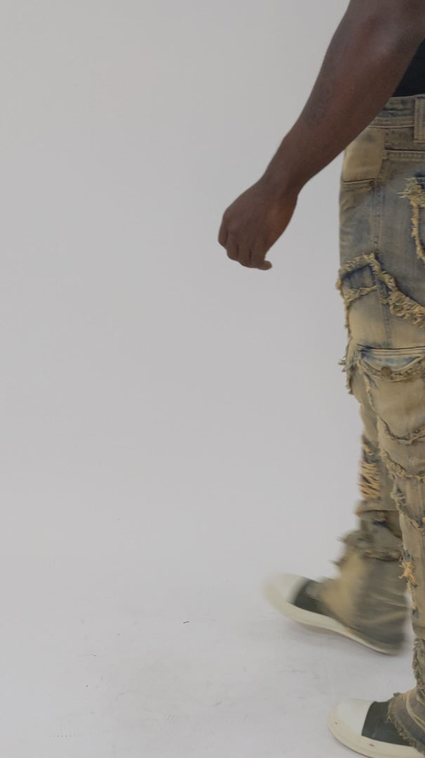 Load video: F1767 Tascotto Stacked Jeans - Dirt