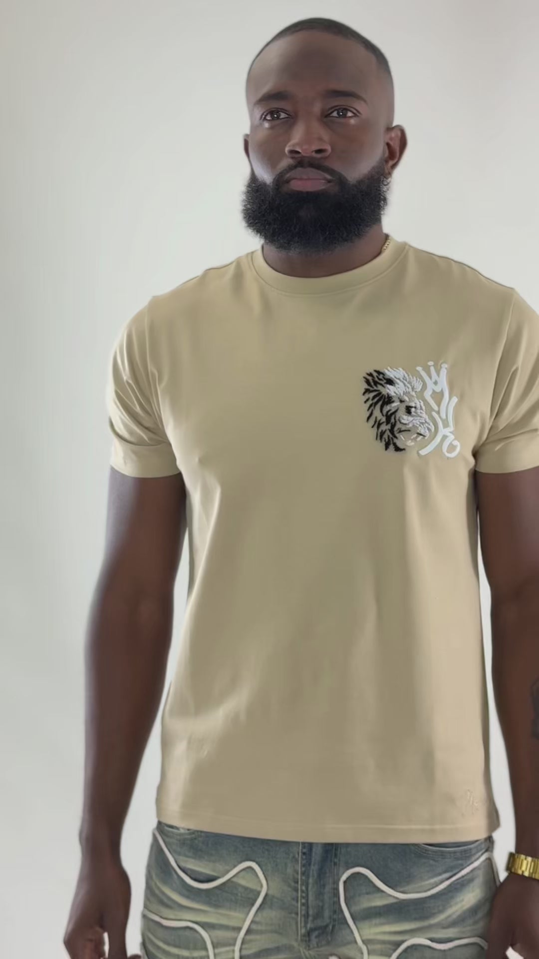 M340 Gianos Lion Tee - Burgundy
