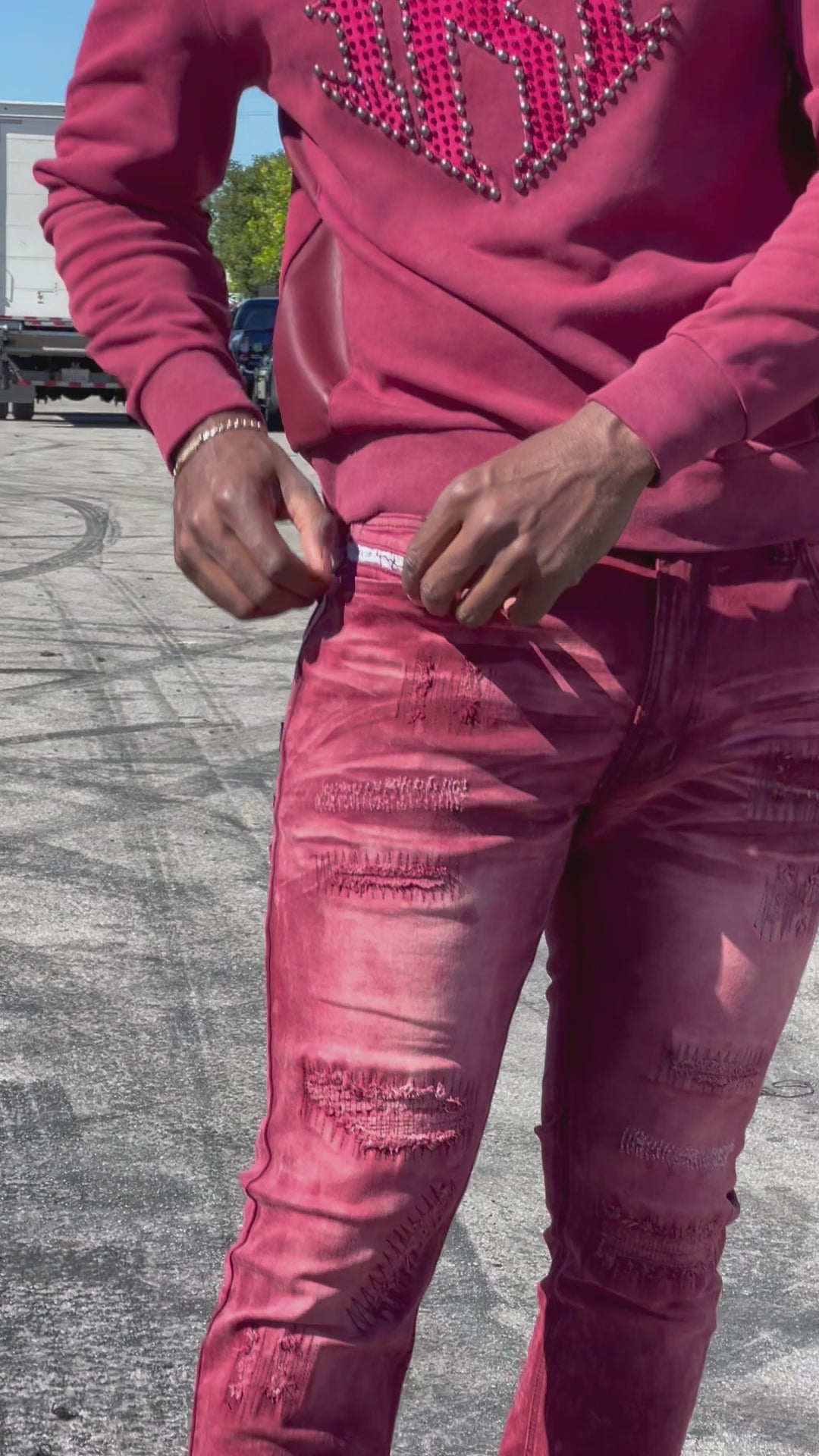 Jeans | M1975 Lorenzo Jeans - Burgundy