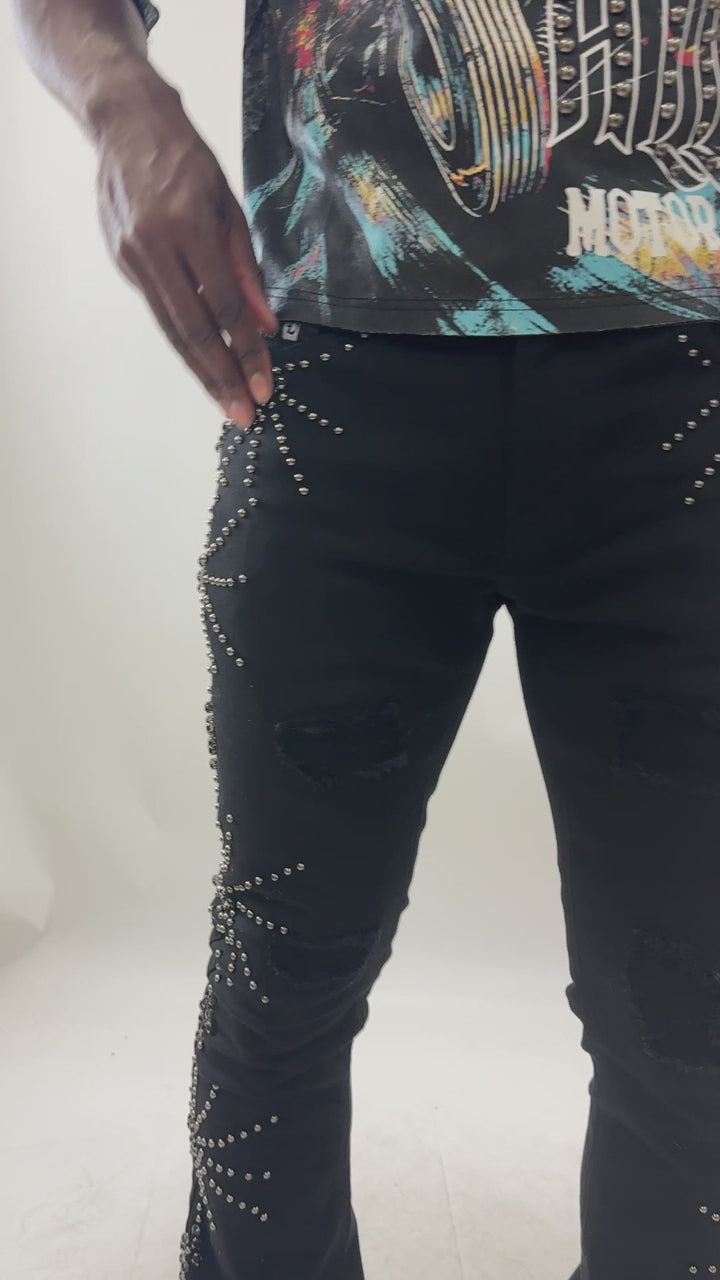 F1735 Spider Stacked Jeans - Light Wash