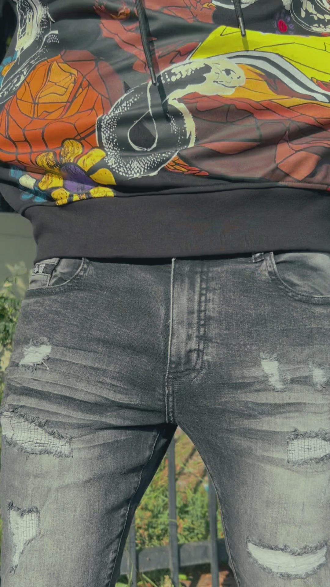 Load video: F1712 Alono Stacked Jeans - Black Wash