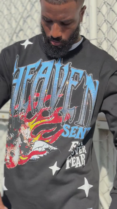 F4330 Heaven Sent Crewneck Sweatshirt - Black