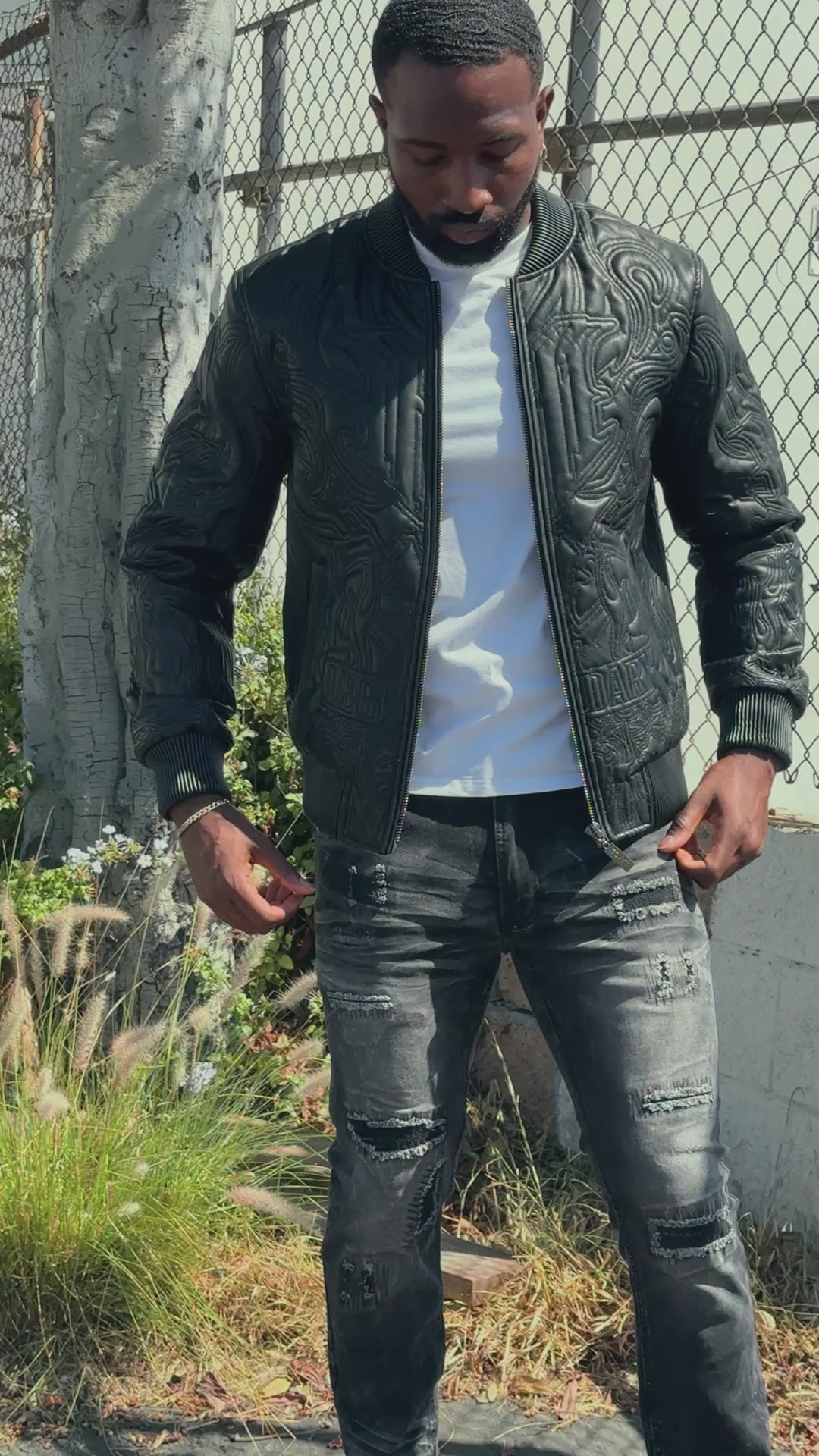 Jacket| M4108 Bianco Bomber Jacket - Black