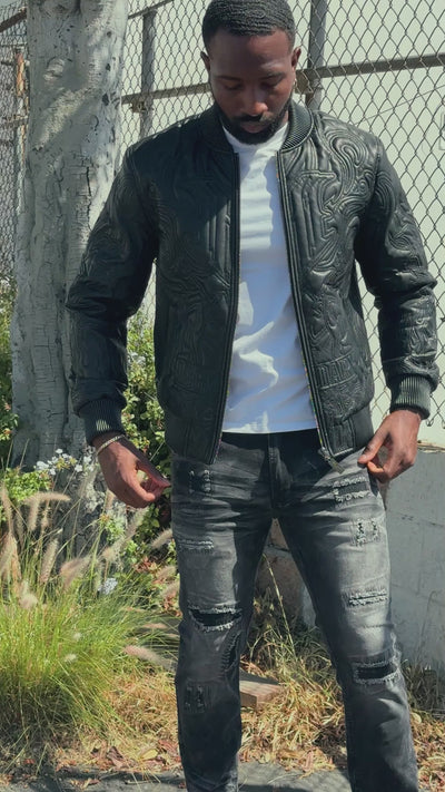 Jacket| M4108 Bianco Bomber Jacket - Black