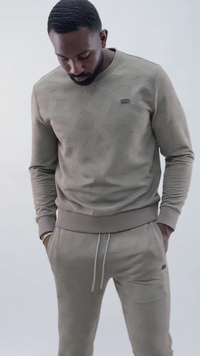 Set | M4247 Bernardi Crewneck Set - Taupe