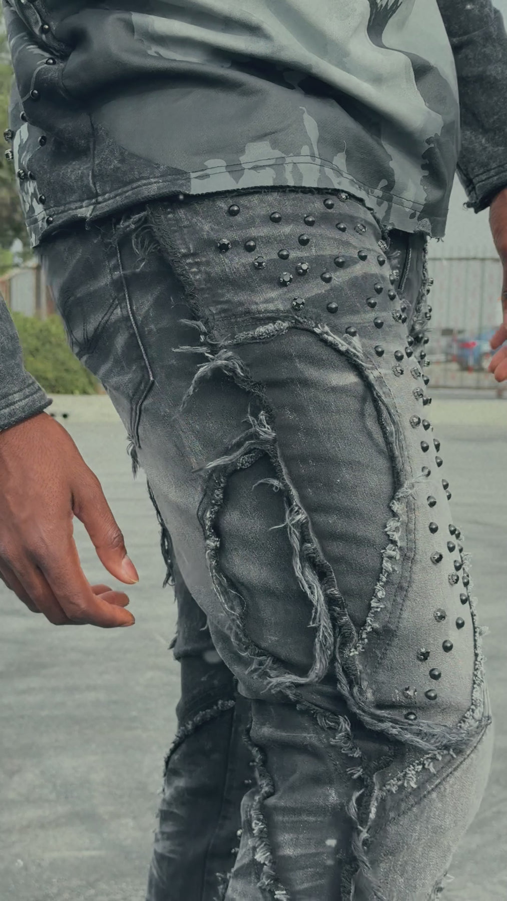 F1757 Moretti Stacked Pants - Black