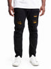 M1773 Makobi Amalfi Denim Jeans W/ Underlay - Black Yellow