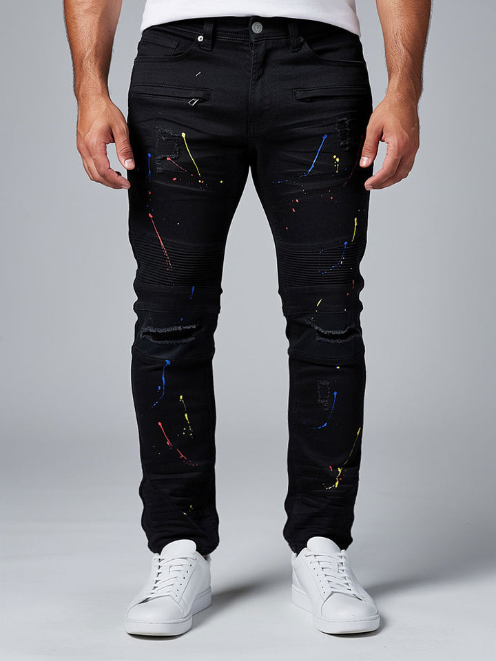M1750 Super Sauce Biker Jeans - Black/Black