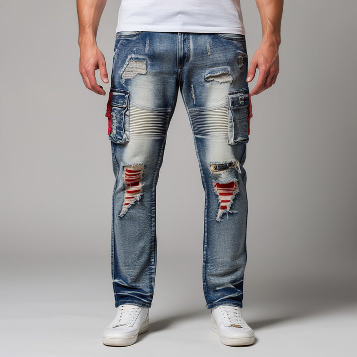 M1939 Railay Biker Jeans w/ Side Pockets - Dirt Wash