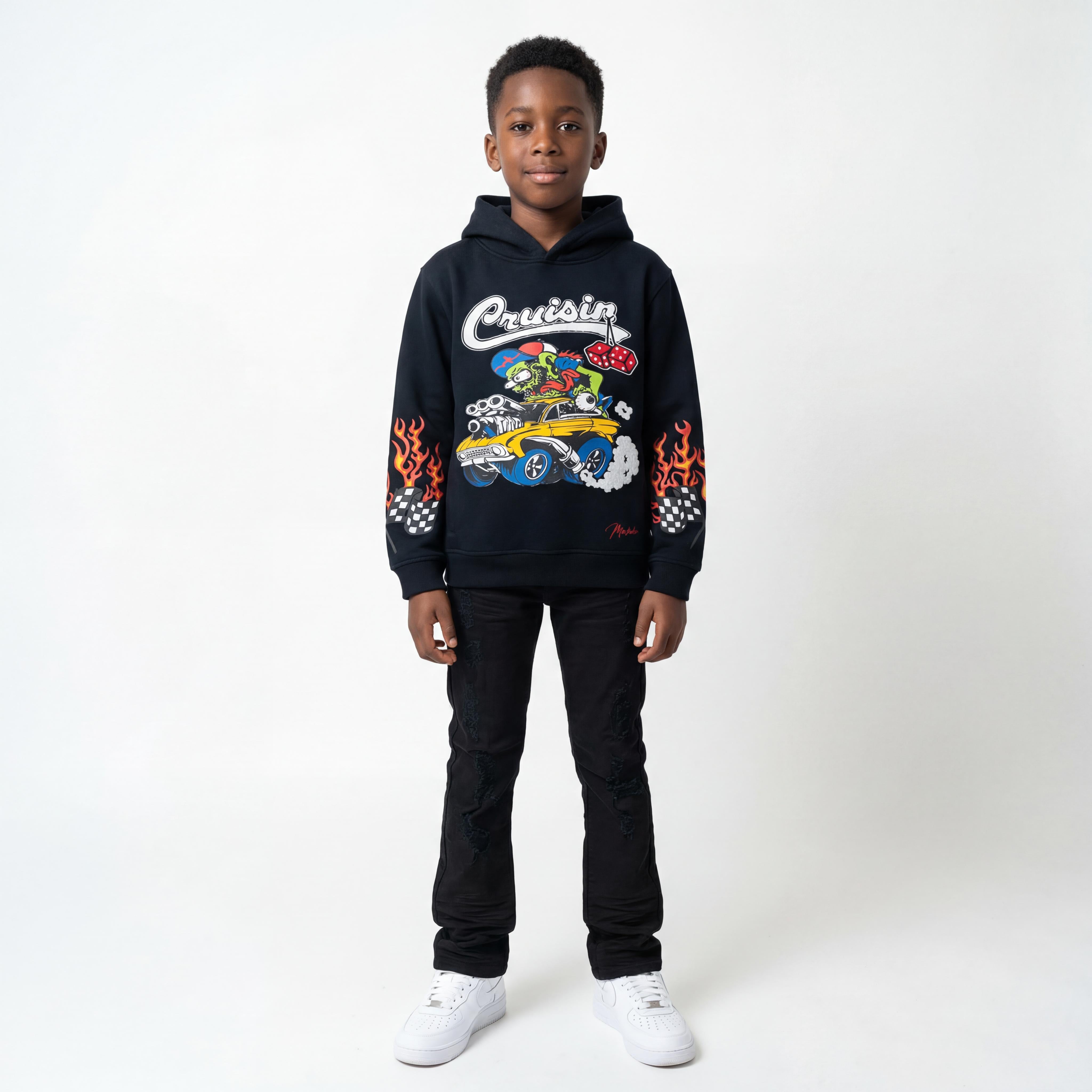 B4200 Makobi KIDS Cruisin' Hoody - Black