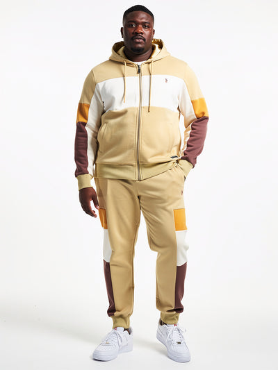 M2323 Paolo Fleece Jacquard Hoodie Track Set - Khaki