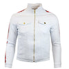 M1092 Denim Jacket With Side Taping - White
