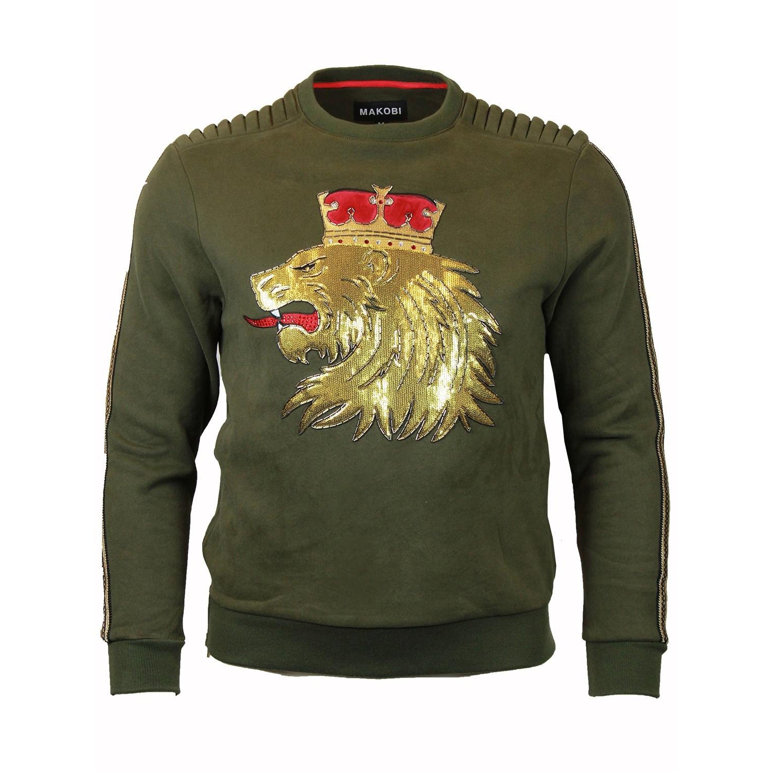 M5400 Makobi Lion Crown Fleece Sweatshirt - Olive