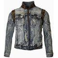 M1082 Denim Jacket with Leopard Prints - Vintage