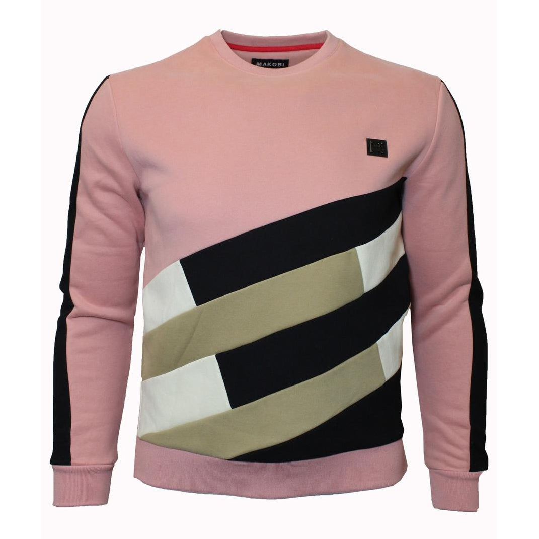 M5262 Makobi Multi Tone Fleece Sweatshirt - Pink