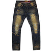 M1733 Biker Jeans With Bleach Spots - Dirt Wash