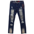 Makobi M1783 Makobi Cape Biker Jeans with Paint Splash in Dark Wash