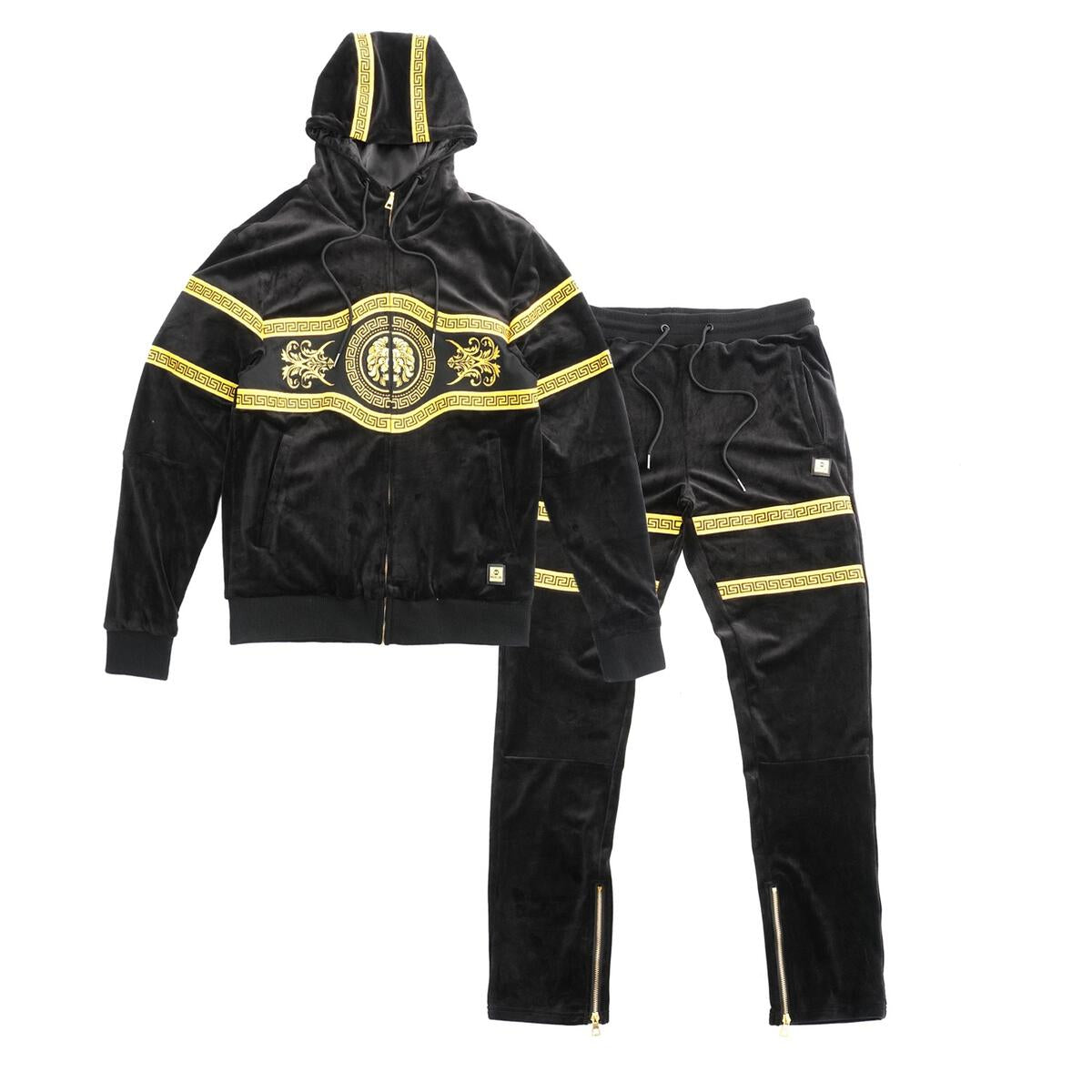 Makobi M4600 Greek Velour Set in Black