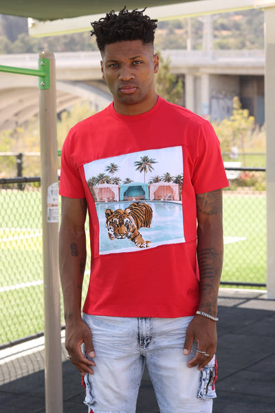 M304 Tiger In Paradise Tee - Red