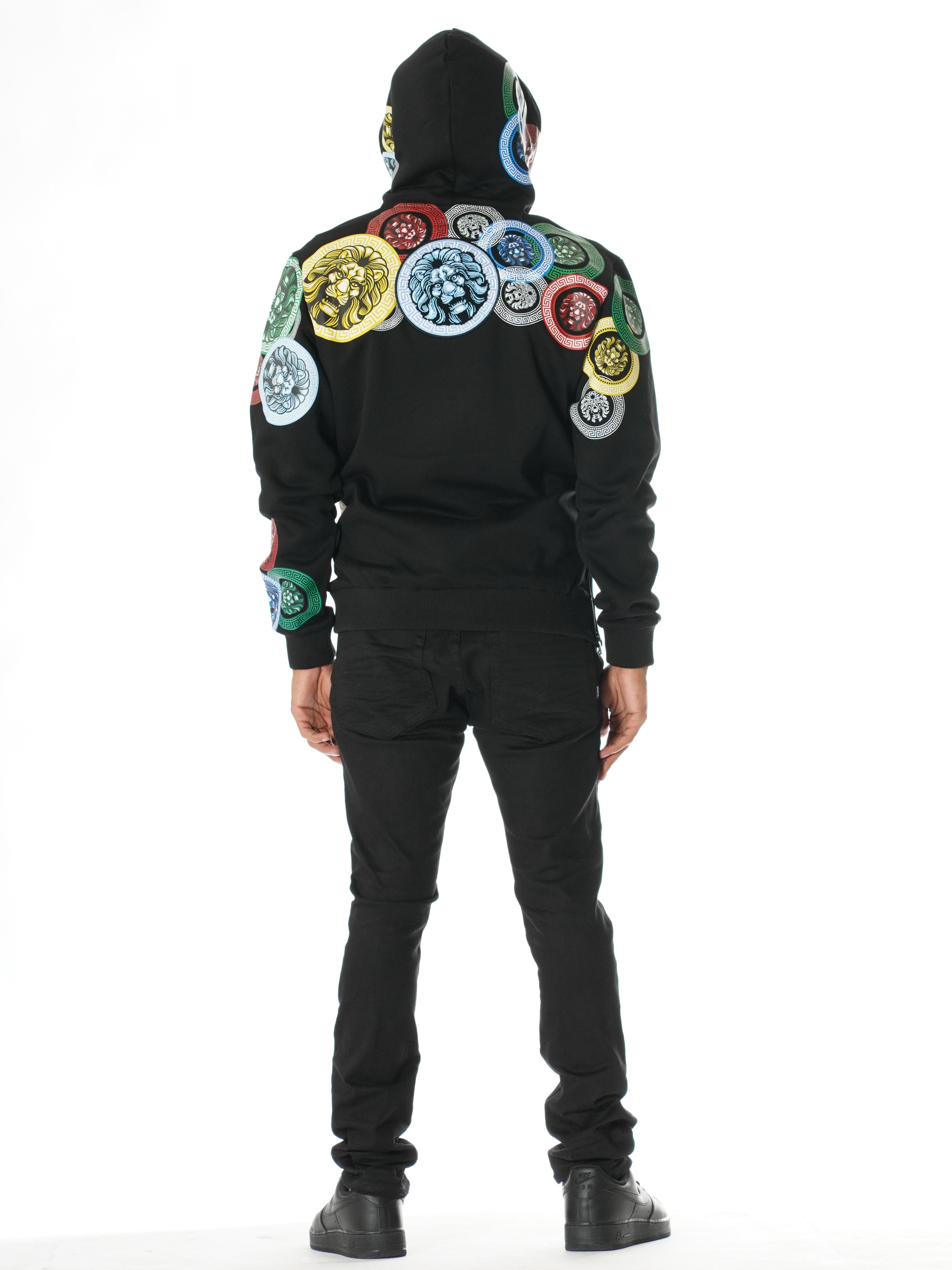 Makobi M4660 Aryeh Fleece Hoodie in Black, view 4