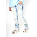F1779 Shredded Stack Jeans - Light Wẹ