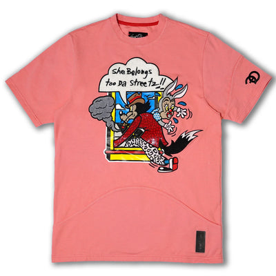 F129 O je 2 Da Street Tee - Pink