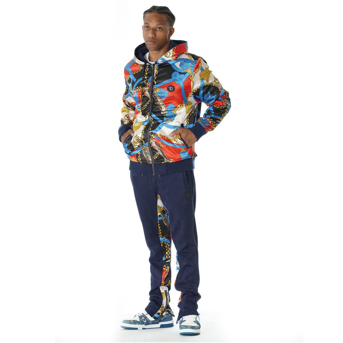 F5220 Alonzo Suede Reversible Set - Navy