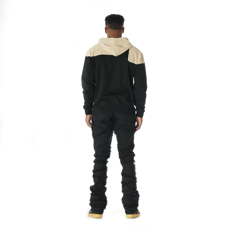 F5755 MonaLisa Corduroy Hoodie - Black