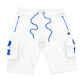 Makobi M670 Tech Fleece cargo Shorts in White