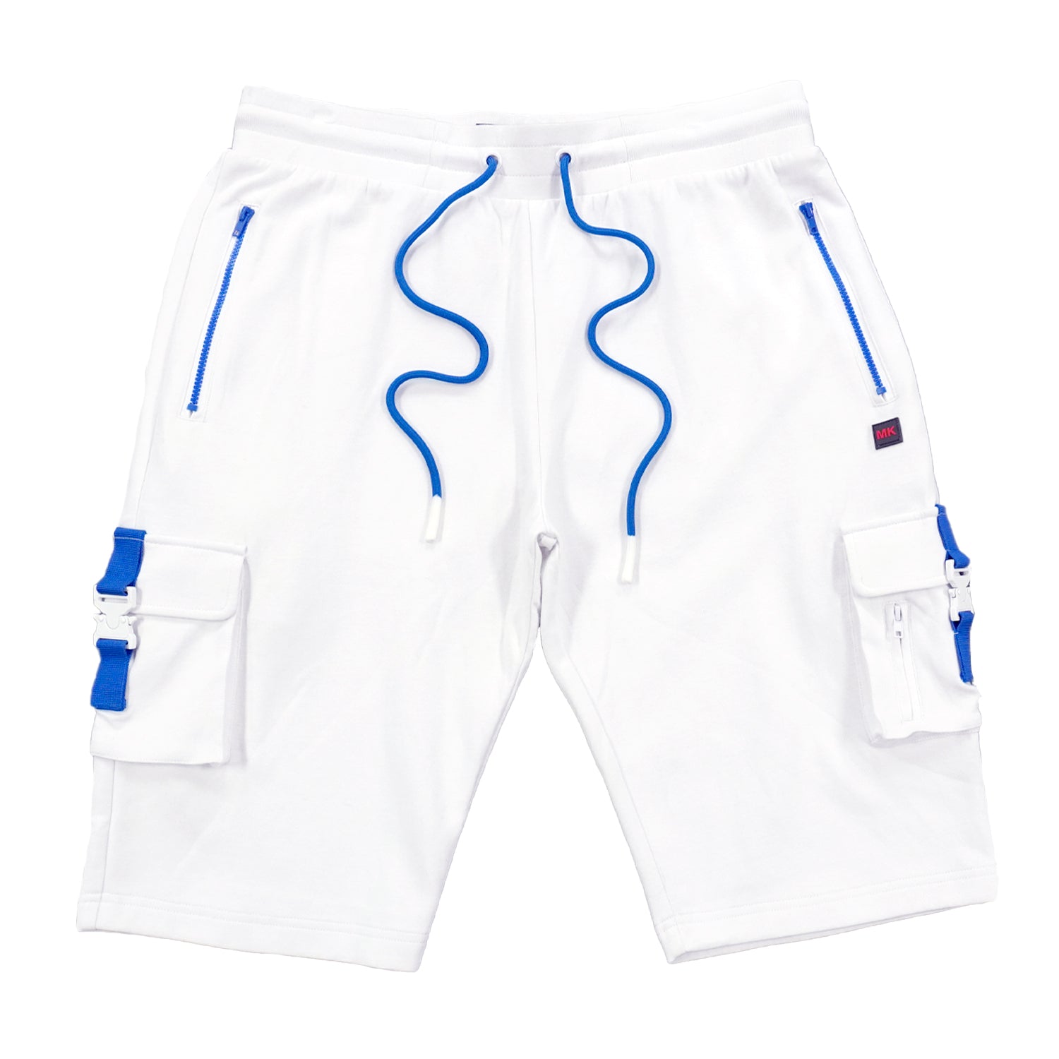 Makobi M670 Tech Fleece cargo Shorts in White
