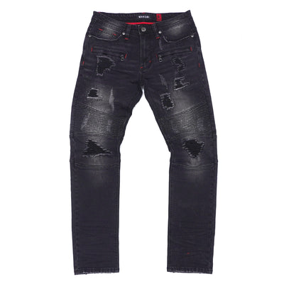 M1757 Alki Biker Jeans - Black Wash