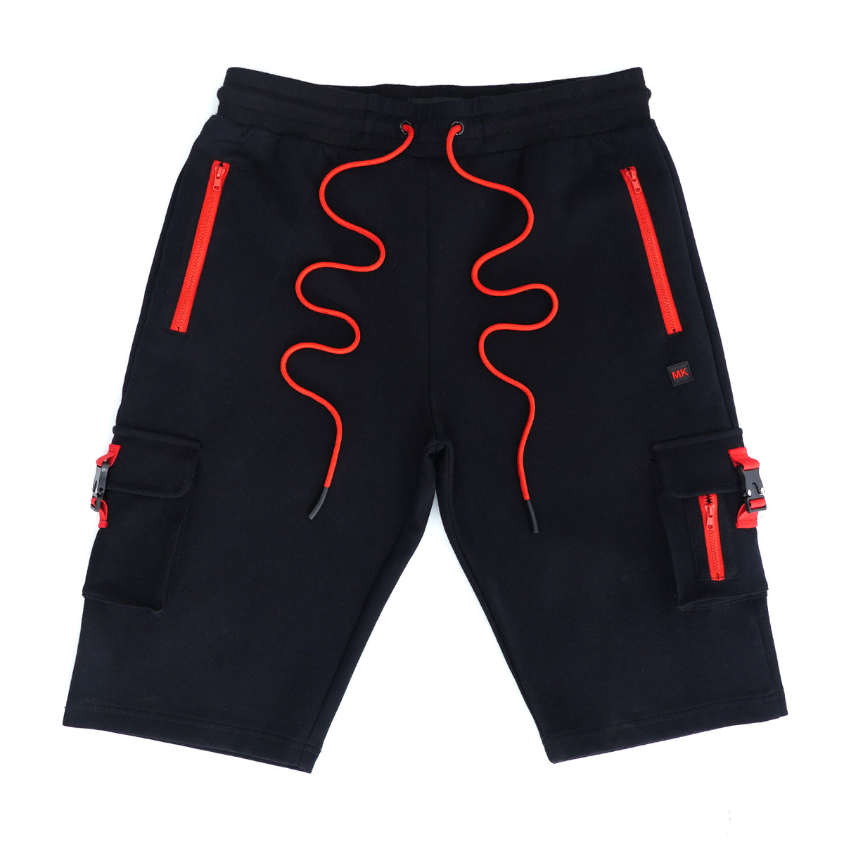Makobi M670 Tech Fleece cargo Shorts in Black