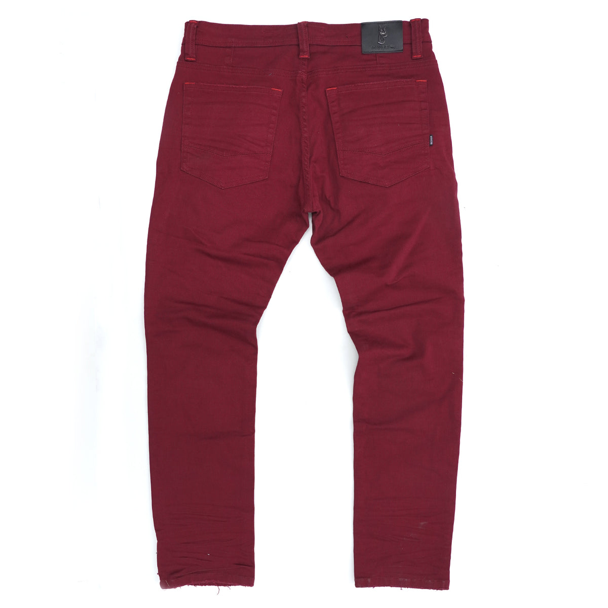 Makobi M1926 in Makobi Core Denim Biker Jeans - Burgundy, view 4