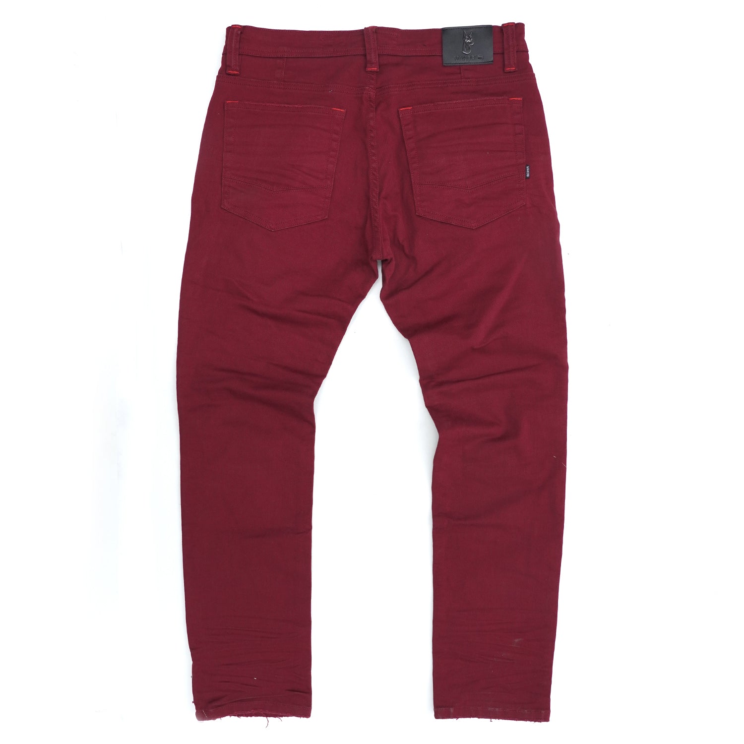 Makobi M1926 in Makobi Core Denim Biker Jeans - Burgundy, view 4
