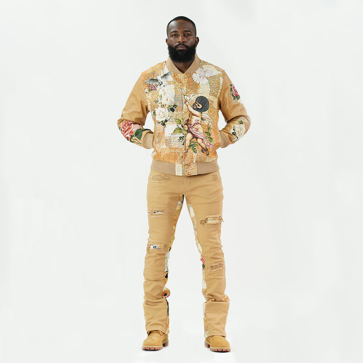 F1915 Angel Tapestry Jeans - Khaki