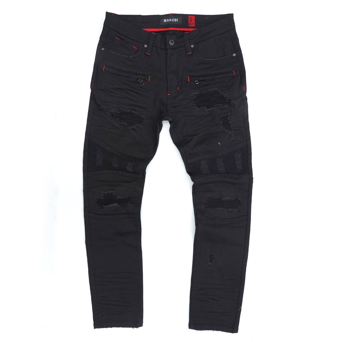 Makobi M1926 in Makobi Core Denim Biker Jeans - Jet Black