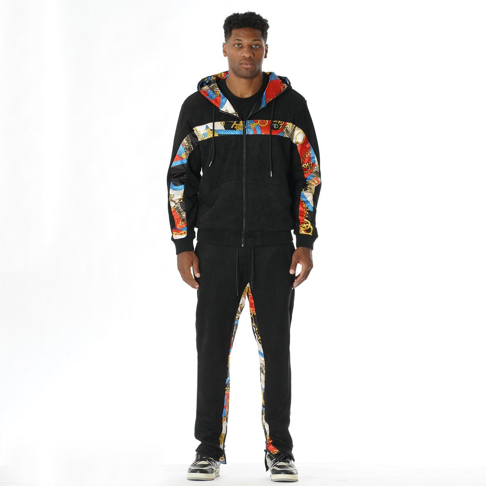 Makobi F5220 Alonzo Suede Reversible Set in Black, view 2