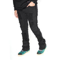 Makobi F1779 Shredded Stack Jeans in Black/Black