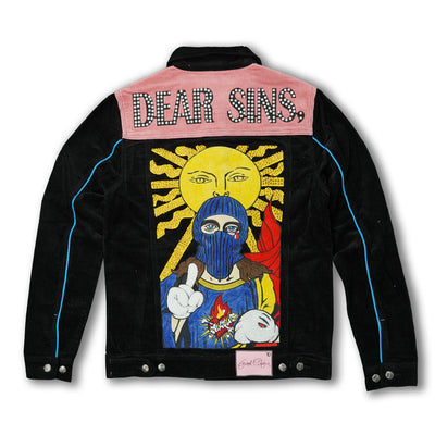 F1045 Frost Dear Sins Cord Jacket - Black