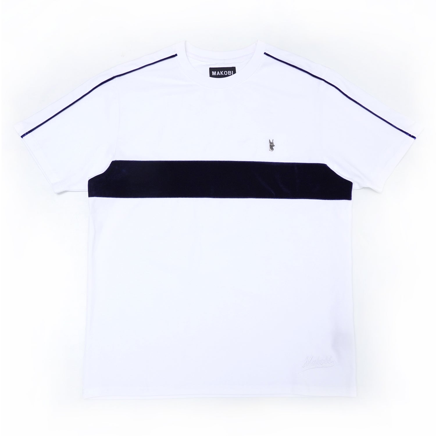 M308 Makobi Core Tee w/ Contrast Velvet- White