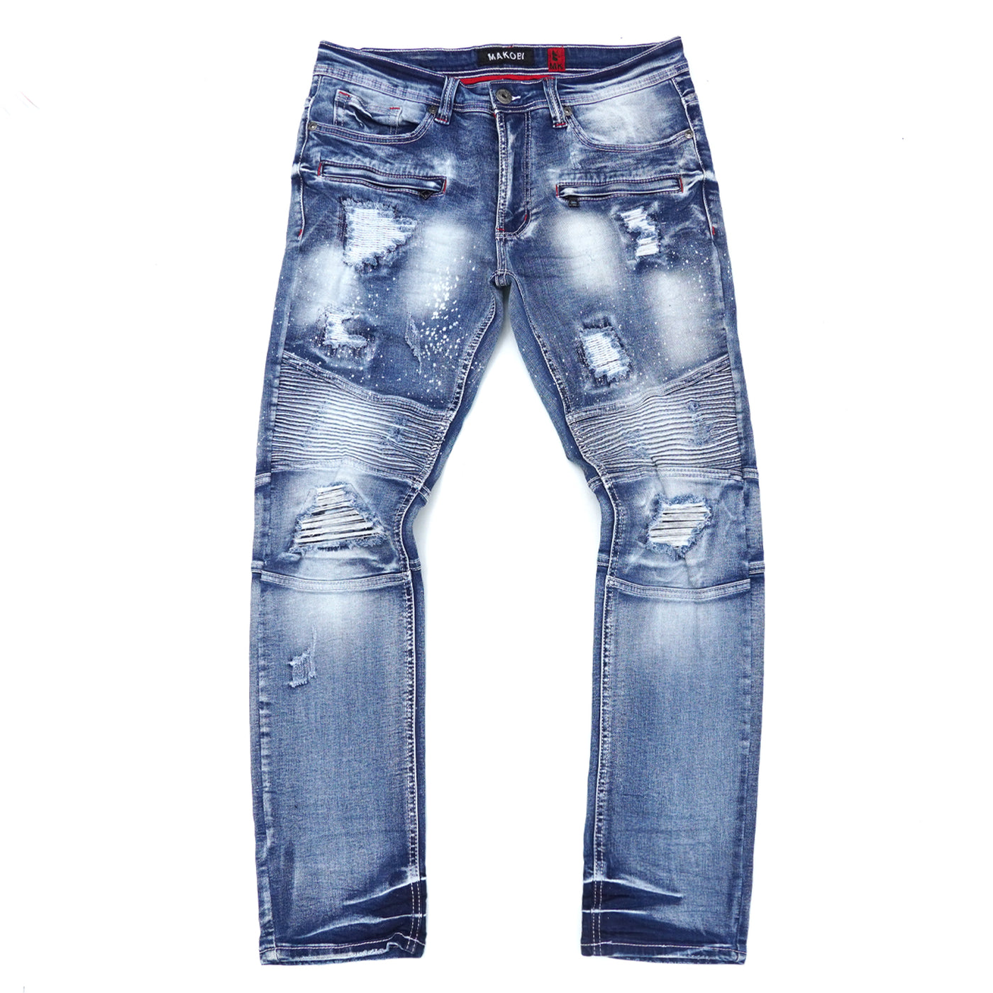 M1757 Alki Biker Jeans - Light Wash