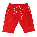 Makobi M670 Tech Fleece cargo Shorts in Red