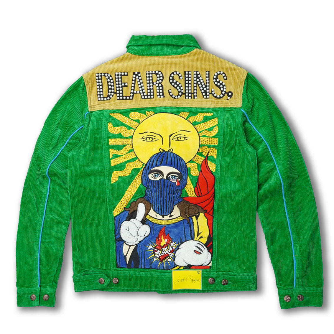 Makobi F1045 Frost Dear Sins Cord Jacket in Green, view 6