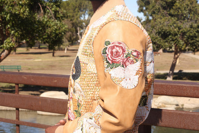 F1015 Angel Tapestry Jacket - Khaki