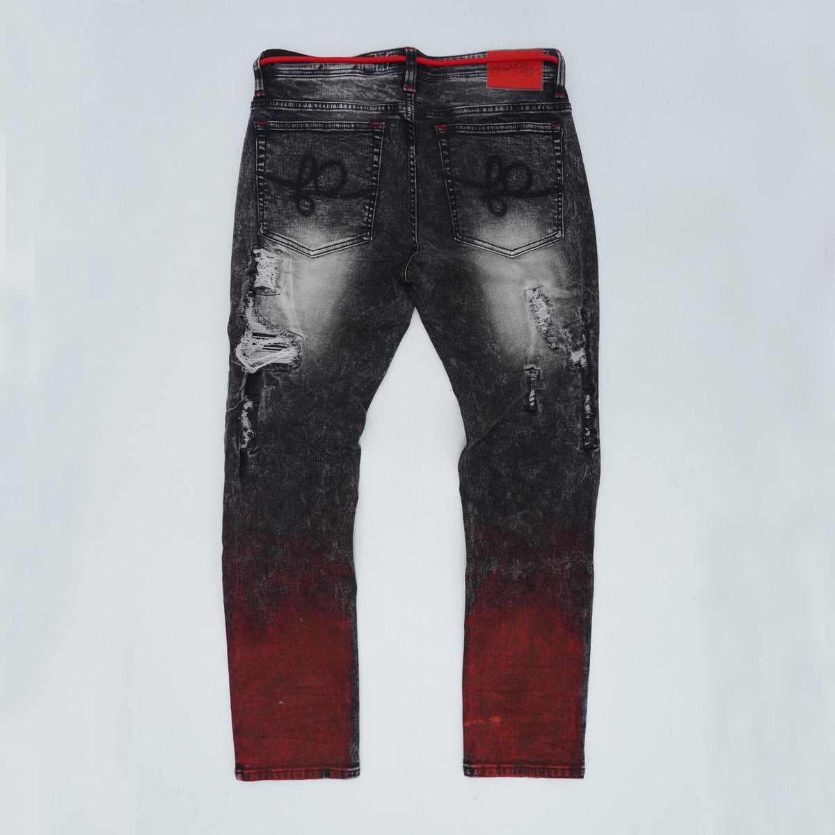 F1765 Frost Shredded Jeans - Black Wash