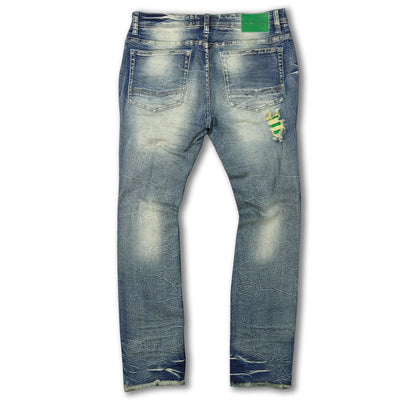 F1745 Shredded jeans w/ Cord Layer - Dirt